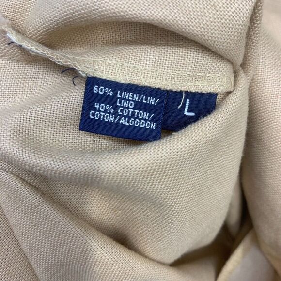 Vintage Liz Claiborne x LizSport Sz L Tan Linen Blend Chore Barn Jacket Topper - Picture 5 of 6